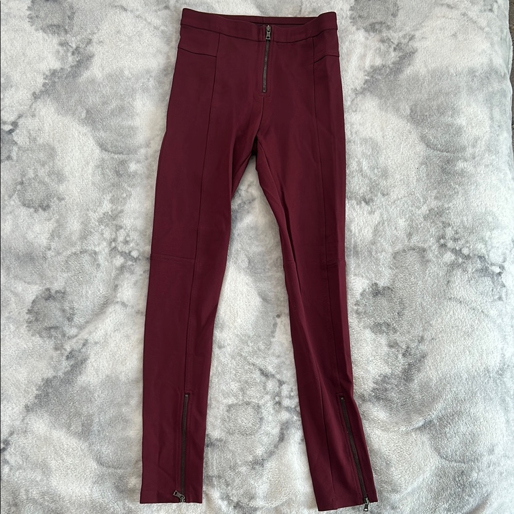BCBGMaxAzria Maroon Zippered Trousers